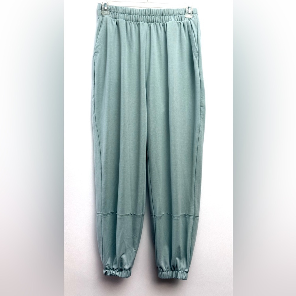 Wonderly Aqua Casual Pants with Elastic Waistband and Cuffs